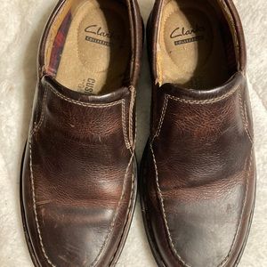Men's Size 8 Clarks Collection Soft Cushion With Ortholite Loafers Brown